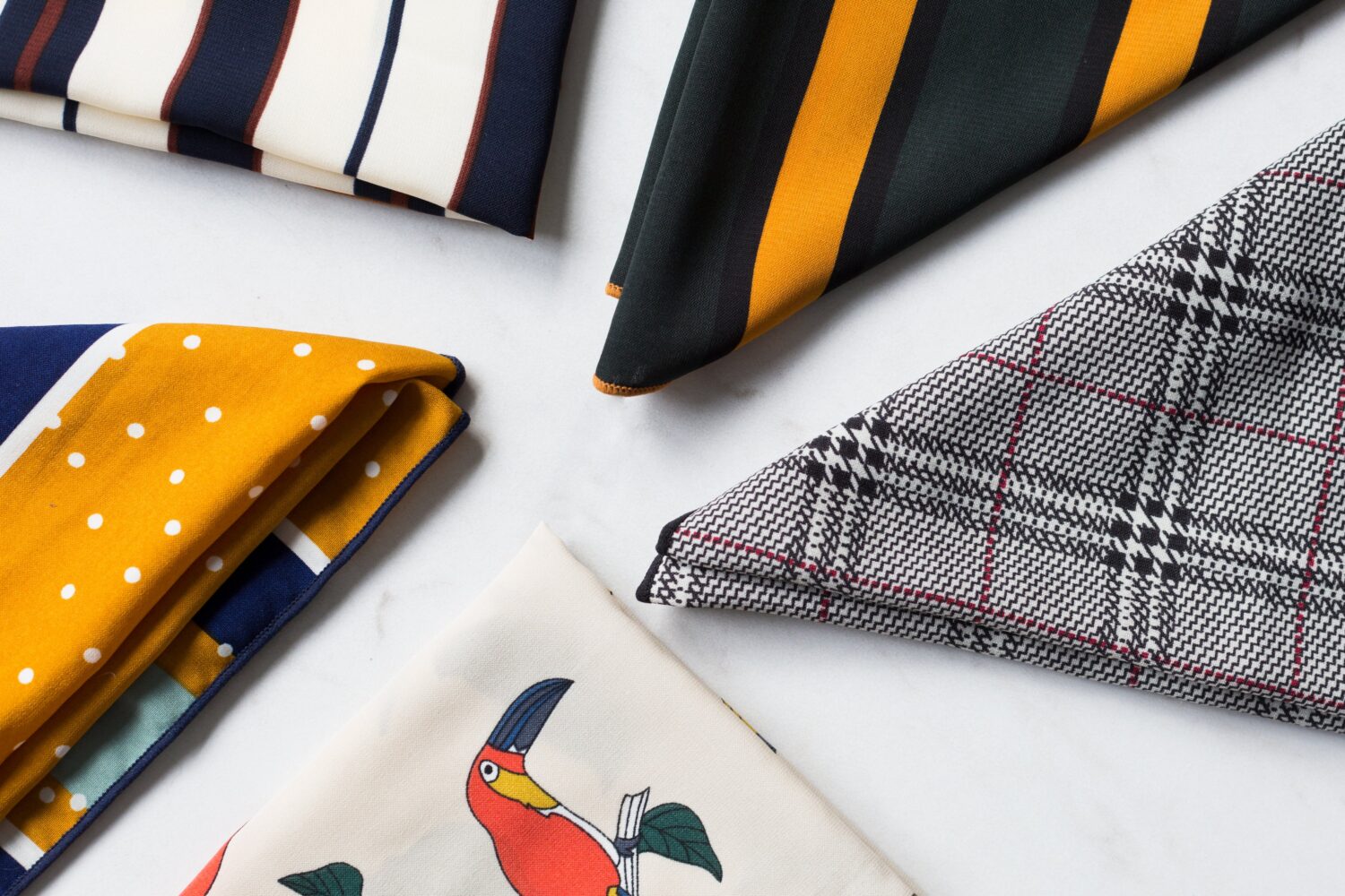 Ecommerce scarves in various patterns